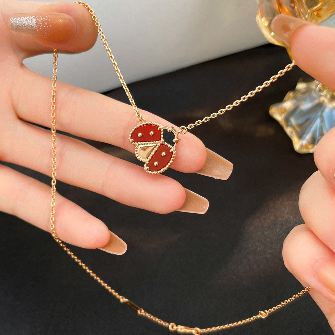 ¡®Lume Jewelry¡¯LUCKY  CARNELIANS LADYBUG NECKLACE