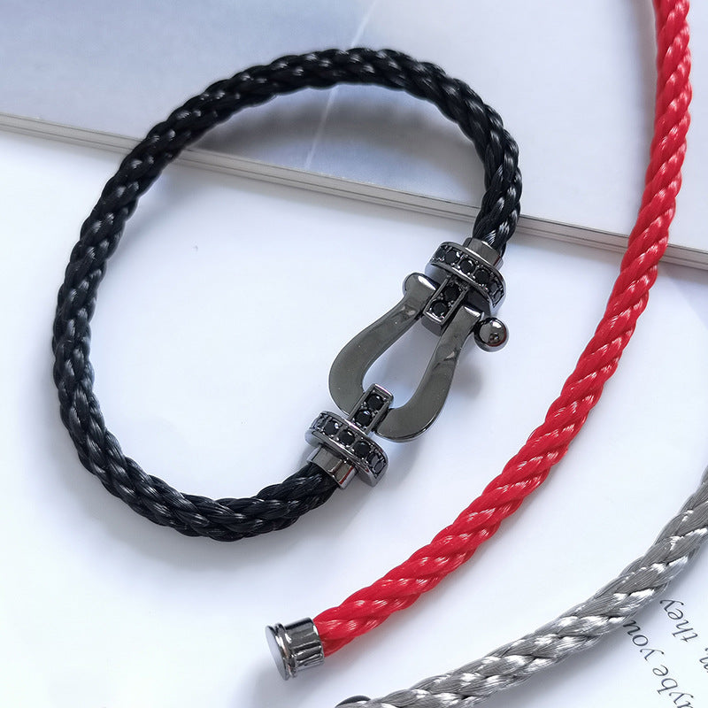 ¡®Lume Jewelry¡¯FORCE LARGE SERIES HORSESHOE BLACK SAMURAI BRACELET
