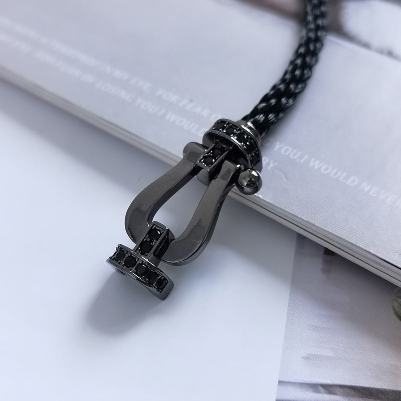 ¡®Lume Jewelry¡¯FORCE LARGE SERIES HORSESHOE BLACK SAMURAI BRACELET