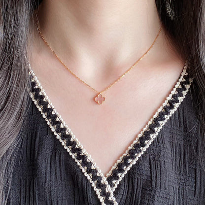 ¡®Lume Jewelry¡¯CLOVER 15MM PINK MOTHER-OF-PEARL SINGLE FLOWER NECKLACE