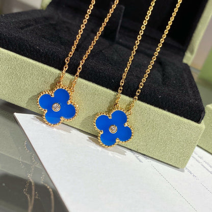 ¡®Lume Jewelry¡¯CLOVER 15MM DIAMOND AND BLUE AGATE NECKLACE