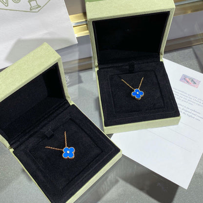 ¡®Lume Jewelry¡¯CLOVER 15MM DIAMOND AND BLUE AGATE NECKLACE