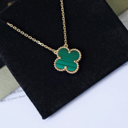 ¡®Lume Jewelry¡¯CLOVER 15MM MALACHITE SINGLE FLOWER  NECKLACE