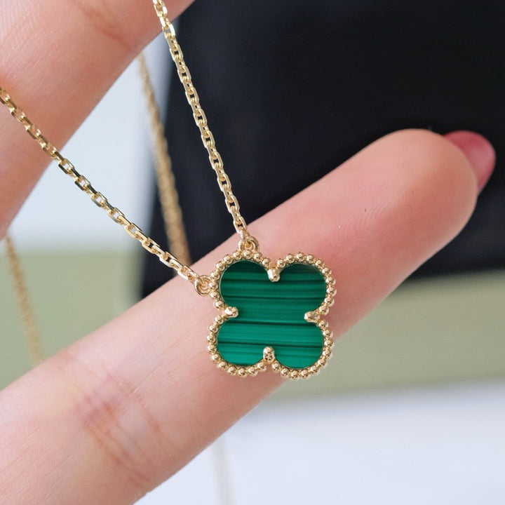 ¡®Lume Jewelry¡¯CLOVER 15MM MALACHITE SINGLE FLOWER  NECKLACE