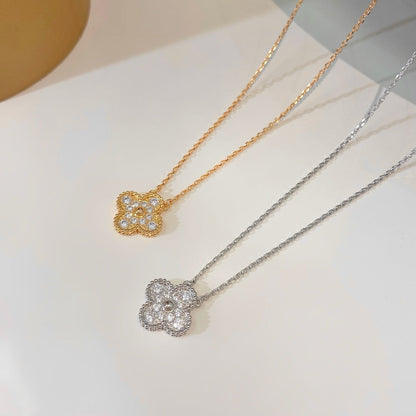 ¡®Lume Jewelry¡¯CLOVER 15MM DIAMOND SINGLE FLOWER NECKLACE