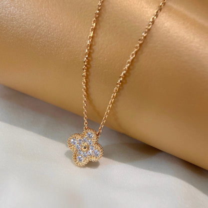 ¡®Lume Jewelry¡¯CLOVER 15MM DIAMOND SINGLE FLOWER NECKLACE