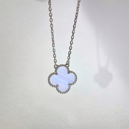 ¡®Lume Jewelry¡¯CLOVER 15MM BLUE CHALCEDONY NECKLACE SILVER