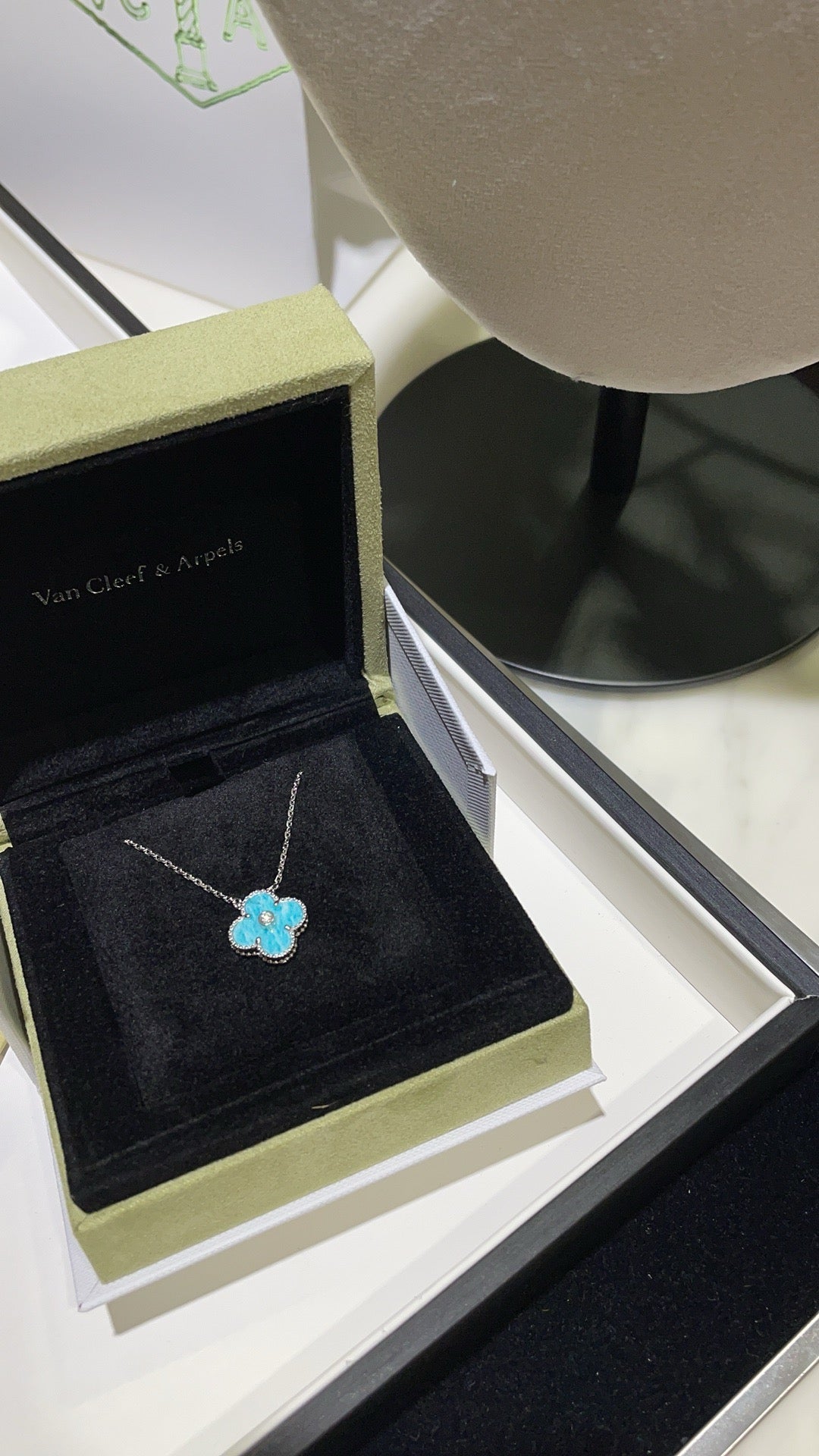 ¡®Lume Jewelry¡¯CLOVER 15MM DIAMOND SVRES PORCELAIN  NECKLACE SILVER