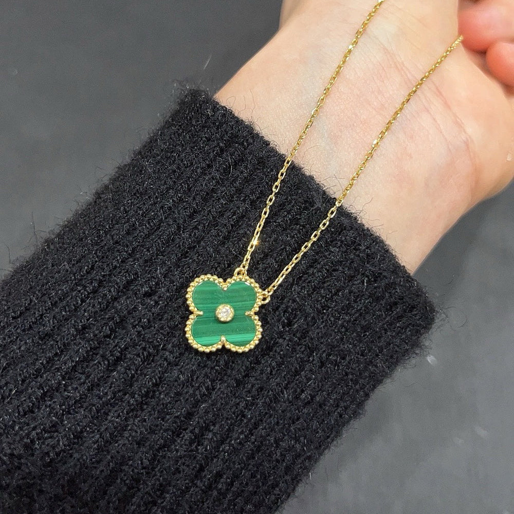 ¡®Lume Jewelry¡¯CLOVER 15MM DIAMOND TURQUOISE NECKLACE