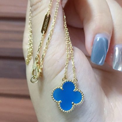 ¡®Lume Jewelry¡¯CLOVER 15MM BLUE AGATE NECKLACE