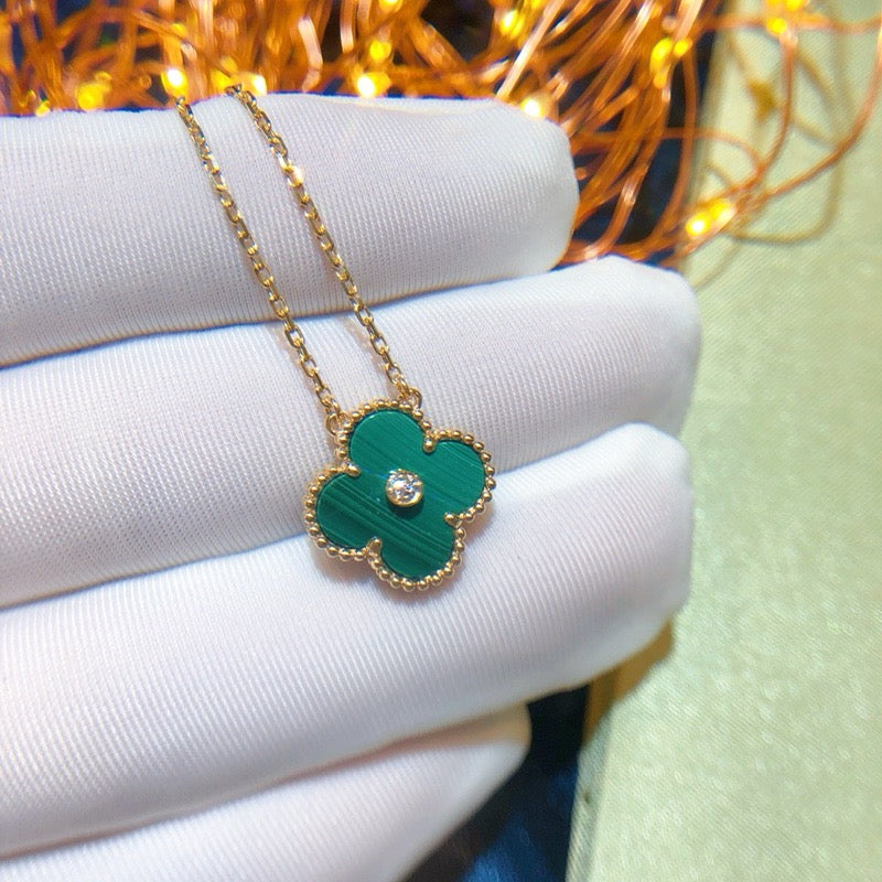 ¡®Lume Jewelry¡¯CLOVER 15MM DIAMOND TURQUOISE NECKLACE