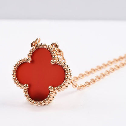 ¡®Lume Jewelry¡¯CLOVER 15MM CARNELIAN SINGLE FLOWER NECKLACE