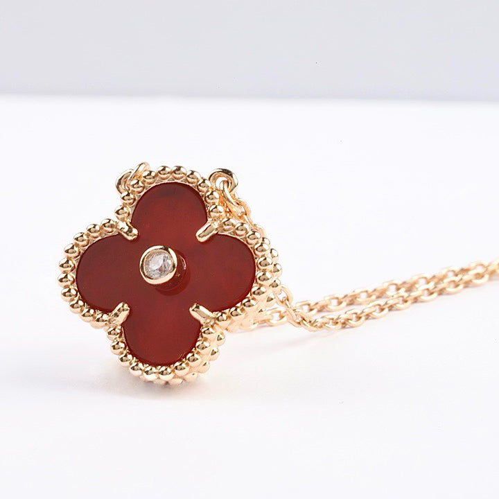 ¡®Lume Jewelry¡¯CLOVER 15MM DIAMOND CARNELIAN NECKLACE