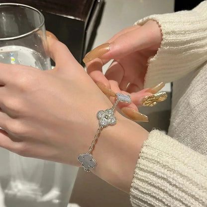 [Lume Jewelry]New  CLOVER 5 MOTIF PURPLE CHALCEDONY BRACELET COLLECTION