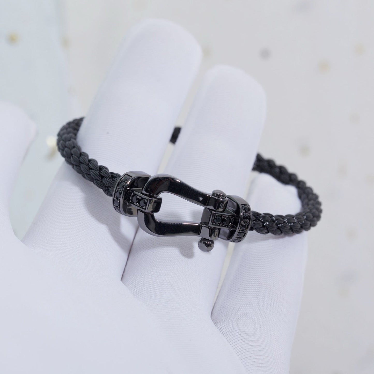¡®Lume Jewelry¡¯FORCE LARGE SERIES HORSESHOE BLACK SAMURAI BRACELET