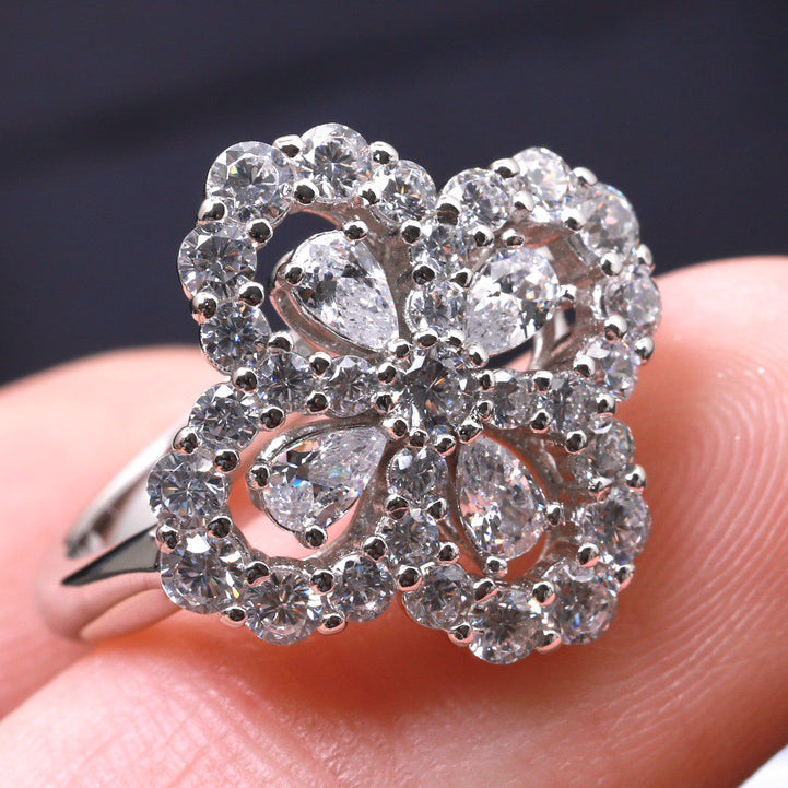 ¡®Lume Jewelry¡¯LOOP RING FULL MOTIF DIAMOND 16MM SILVE