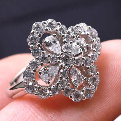 ¡®Lume Jewelry¡¯LOOP RING FULL MOTIF DIAMOND 16MM SILVE