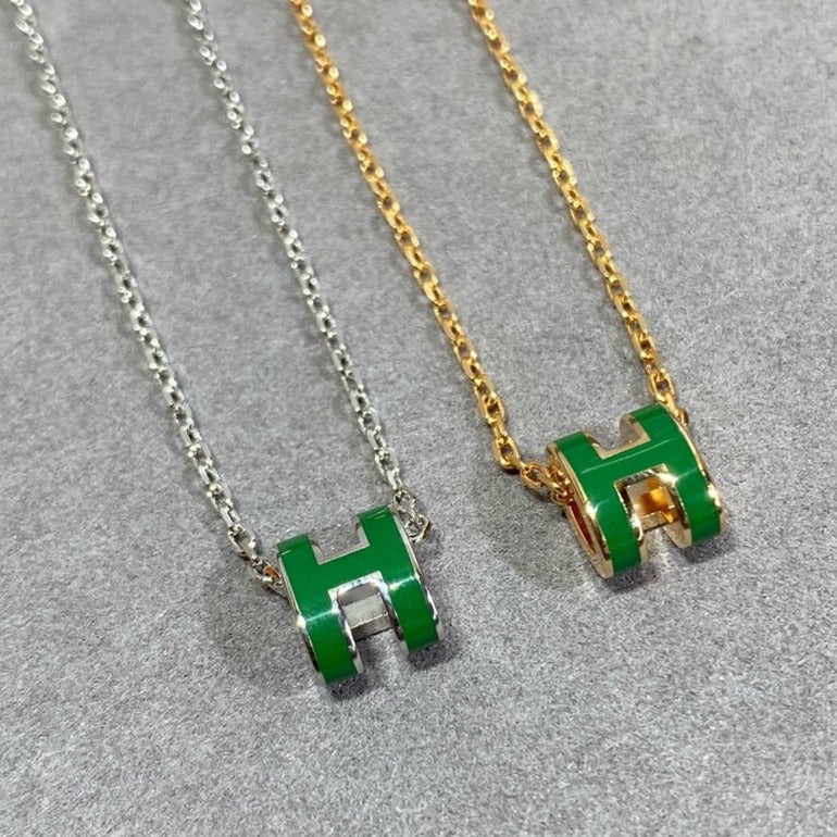 ¡®Lume Jewelry¡¯POP H GREEN NECKLACE SILVER AND GOLD