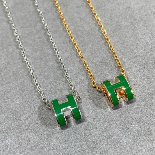 ¡®Lume Jewelry¡¯POP H GREEN NECKLACE SILVER AND GOLD