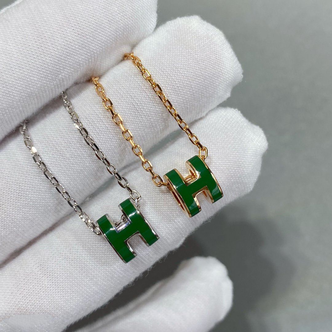 ¡®Lume Jewelry¡¯POP H GREEN NECKLACE SILVER AND GOLD