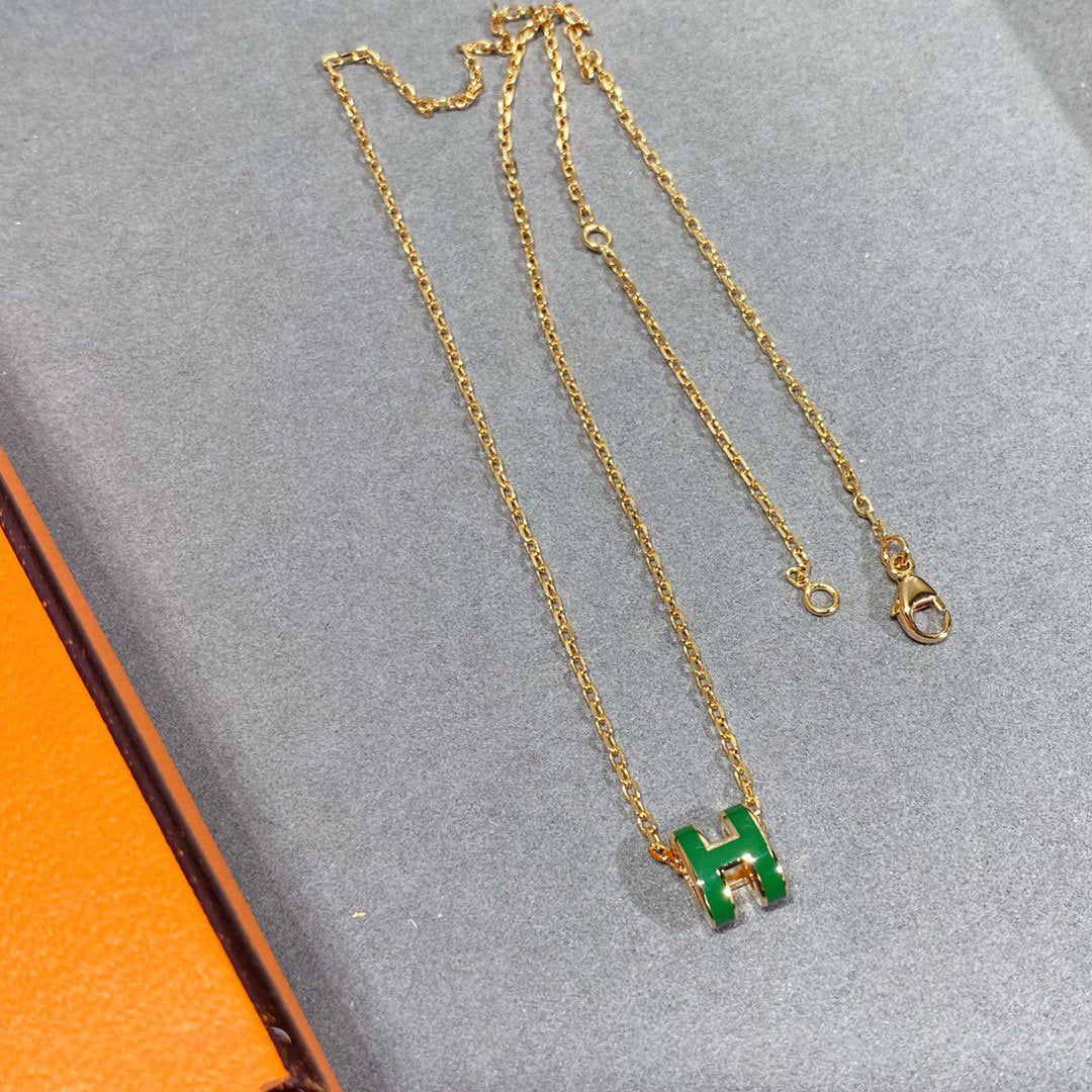 ¡®Lume Jewelry¡¯POP H GREEN NECKLACE SILVER AND GOLD