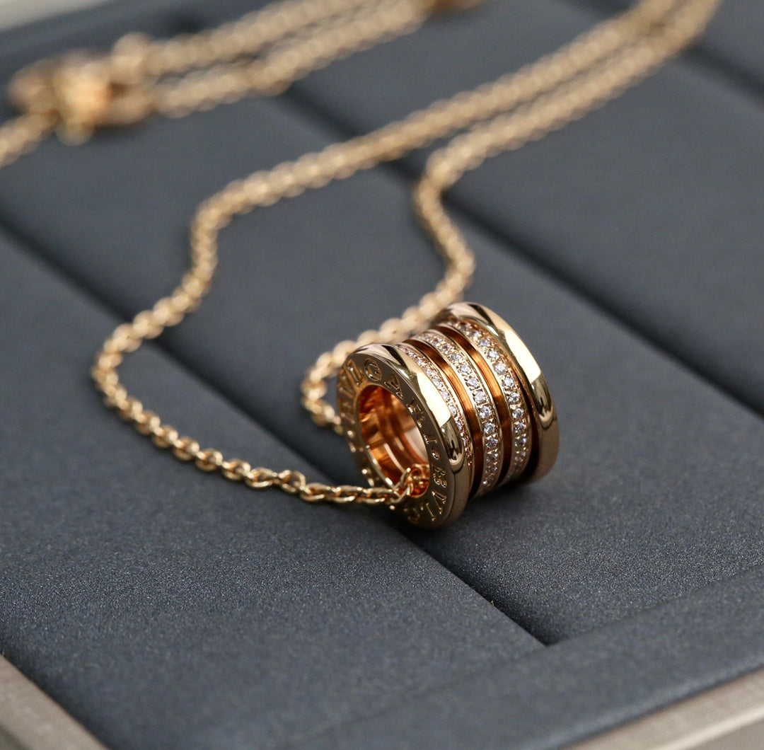 [Lume Jewelry]ZERO 1 PINK GOLD DIAMOND NECKLACE