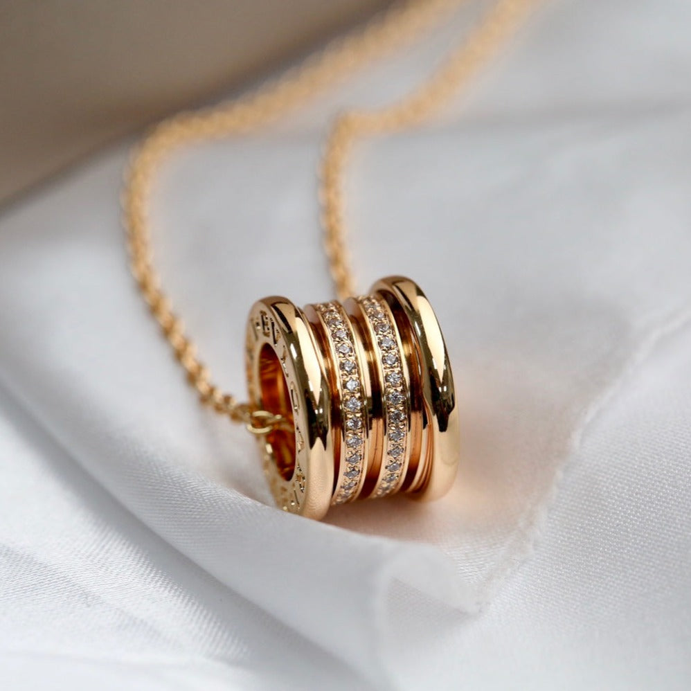 [Lume Jewelry]ZERO 1 PINK GOLD DIAMOND NECKLACE