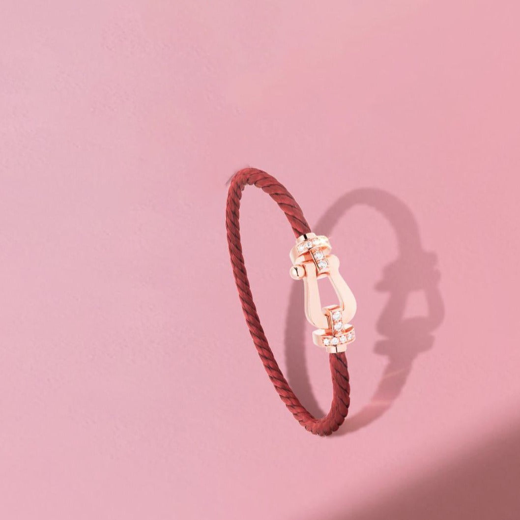 ¡®Lume Jewelry¡¯FORCE 10 HALF DIAMOND PINK GOLD RED CORDERI LARGE AND MEDIUM MODEL