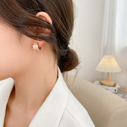 [Lume Jewelry]ZERO 1 DIAMOND PAVED EARRINGS