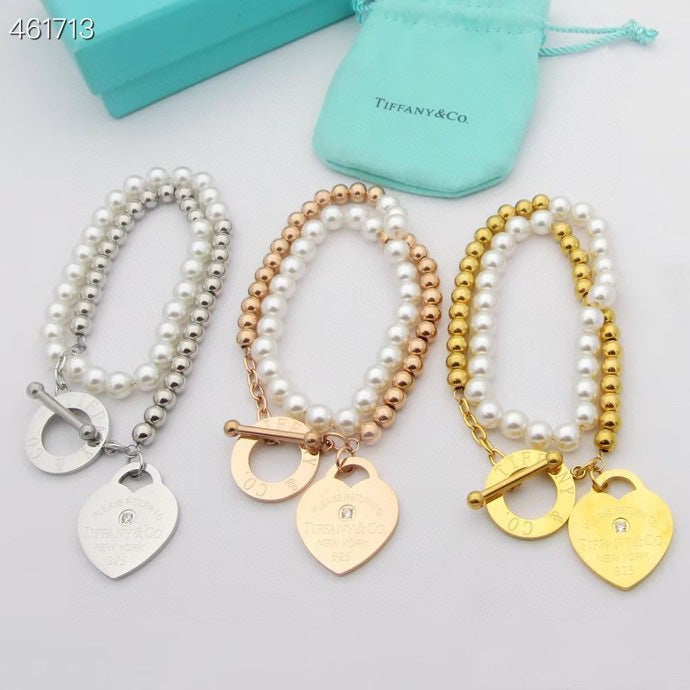 [Lume Jewelry]RETURN TO TIF HEART TAF BEAD PEARL BRACELET