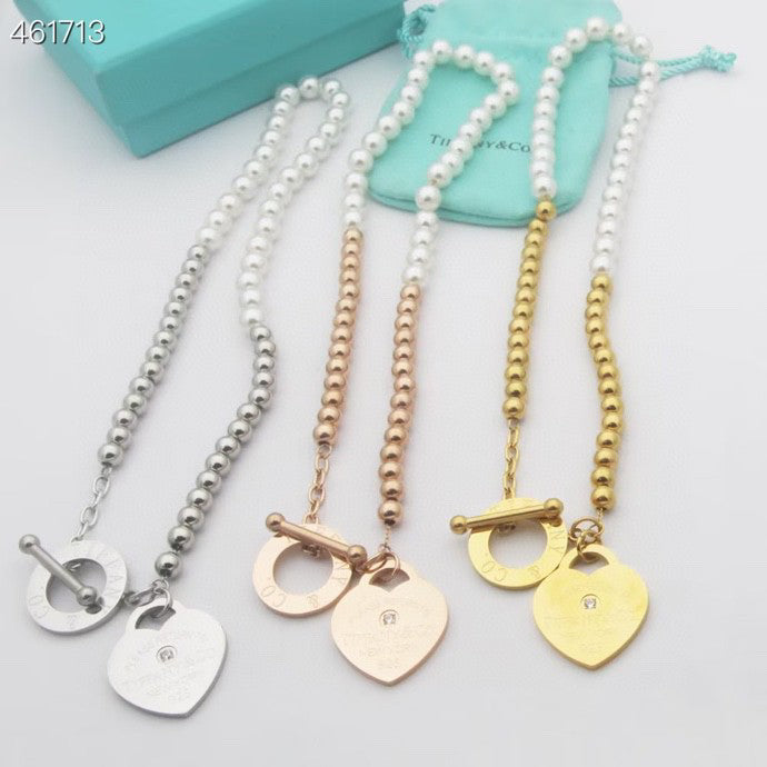 [Lume Jewelry]RETURN TO TIF HEART TAF BEAD PEARL BRACELET