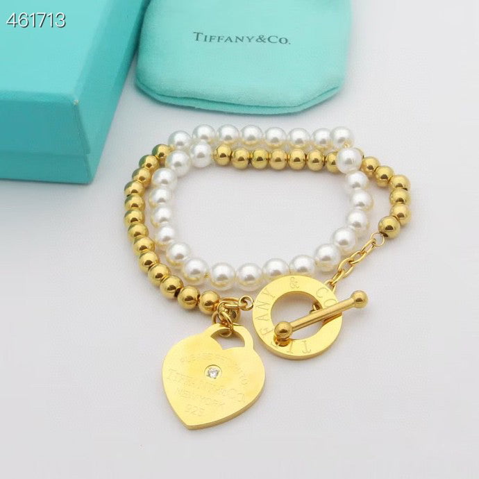 [Lume Jewelry]RETURN TO TIF HEART TAF BEAD PEARL BRACELET