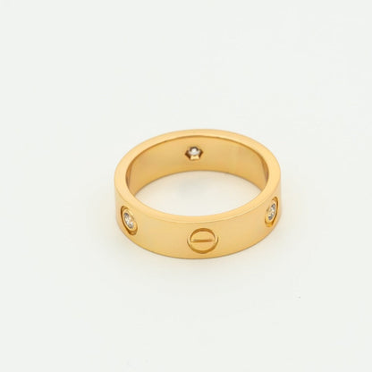 ¡®Lume Jewelry¡¯LOVE RING 5.5MM 3 DIAMONDS PINK GOLD