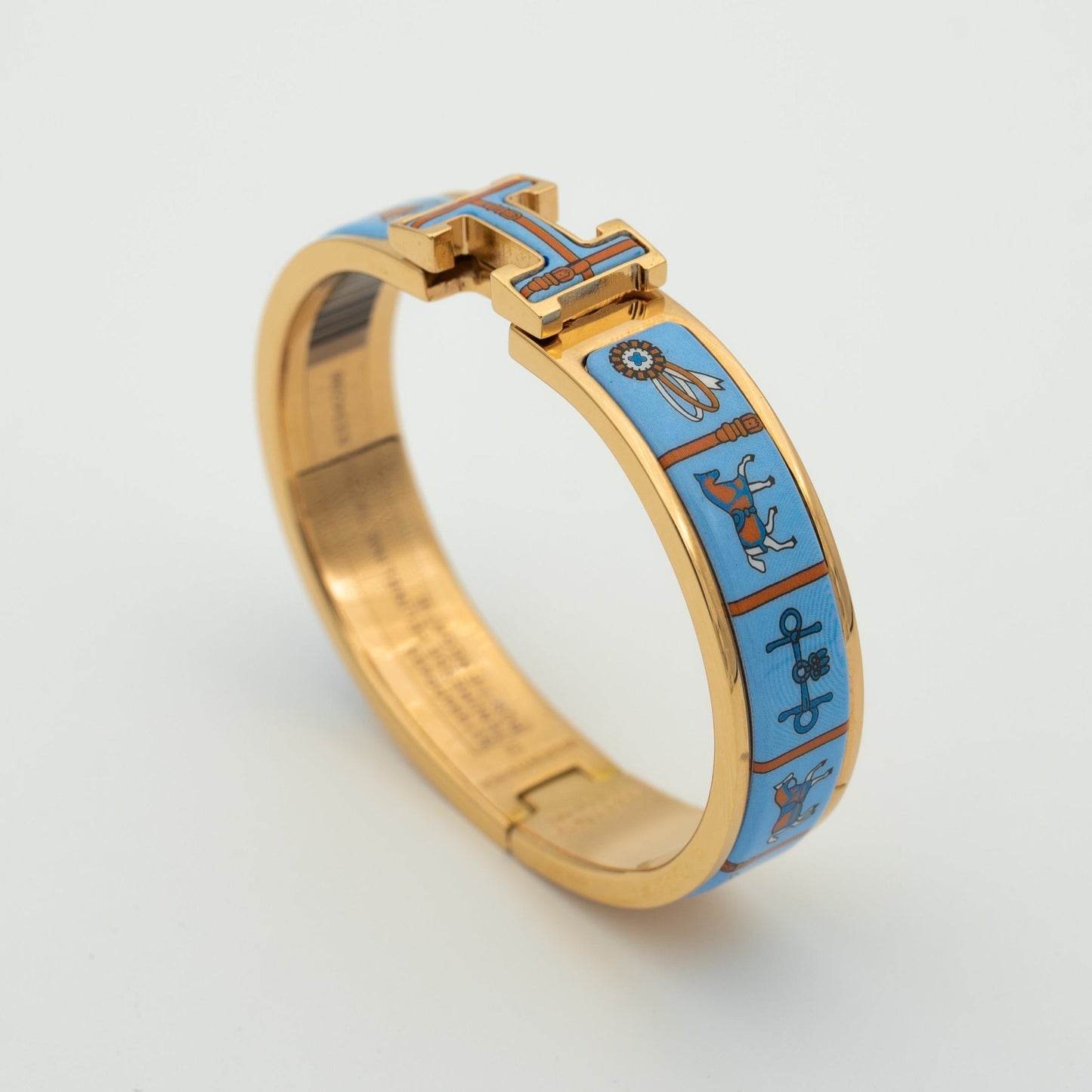 ¡®Lume Jewelry¡¯H PINK GOLD BRACELET BLUE CERAMIC