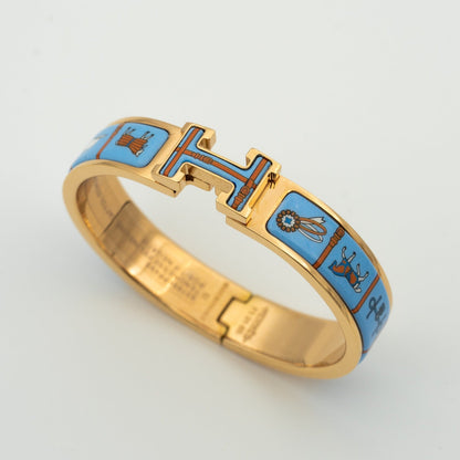 ¡®Lume Jewelry¡¯H PINK GOLD BRACELET BLUE CERAMIC