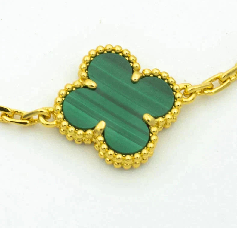 [Lume Jewelry]New  CLOVER 5 MOTIF MALACHITE BRACELET COLLECTION