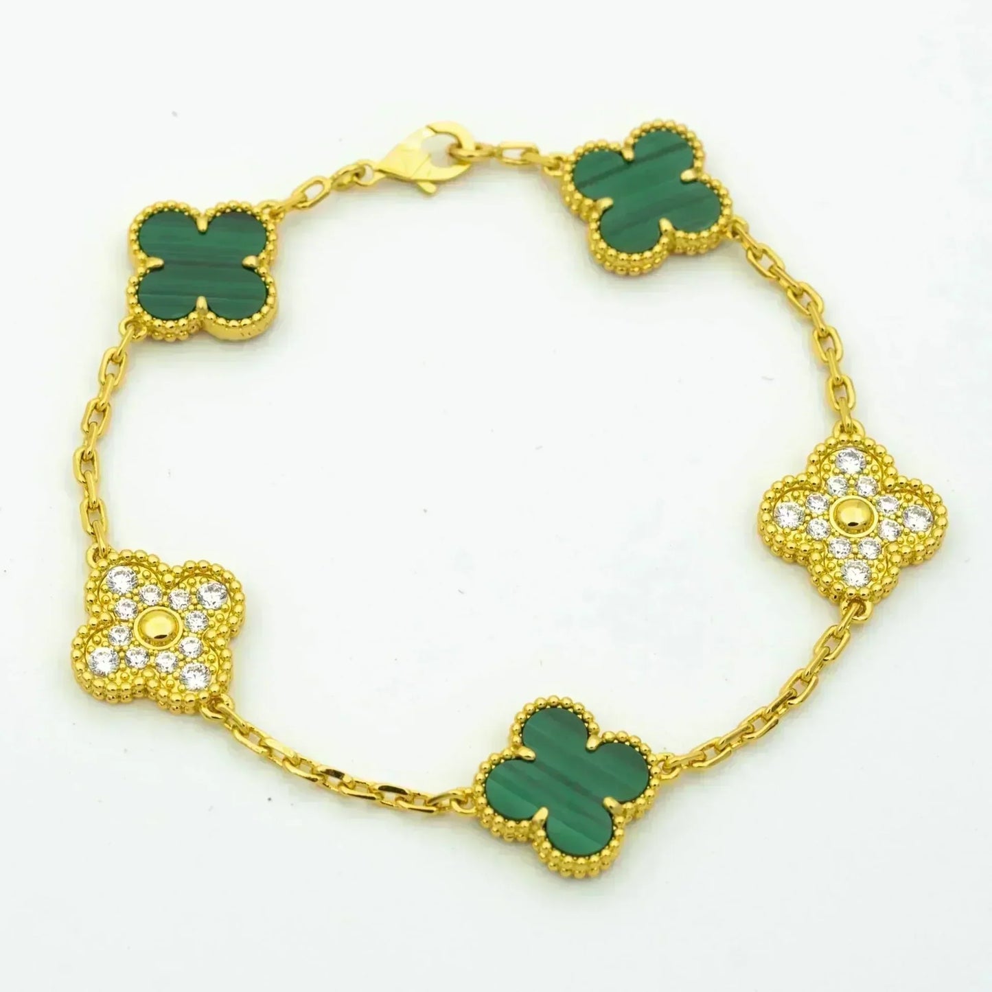 [Lume Jewelry]New  CLOVER 5 MOTIF MALACHITE BRACELET COLLECTION
