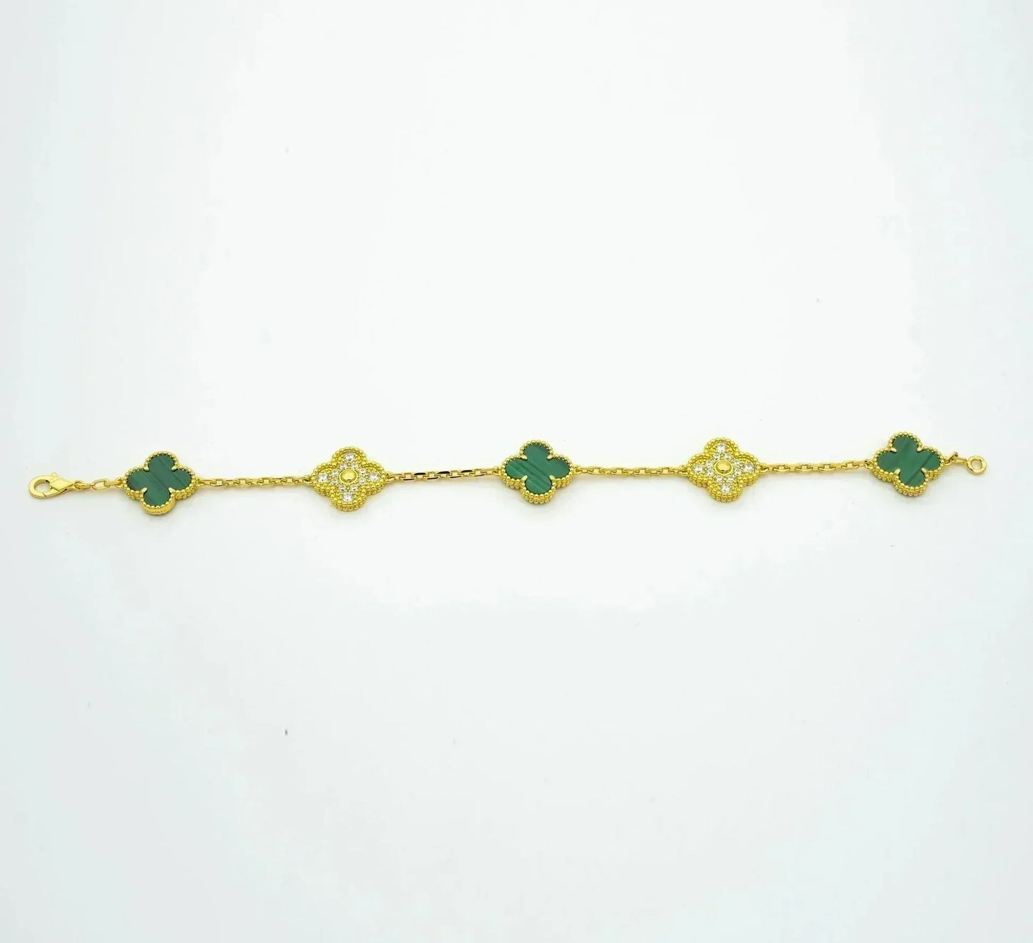 [Lume Jewelry]New  CLOVER 5 MOTIF MALACHITE BRACELET COLLECTION