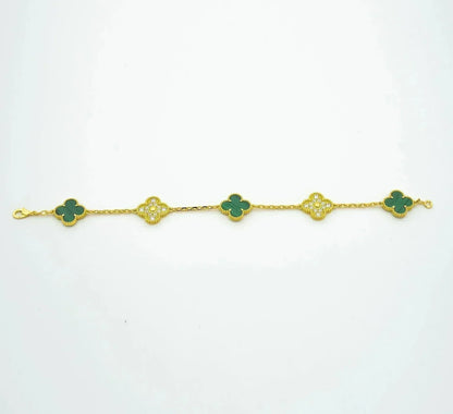 [Lume Jewelry]New  CLOVER 5 MOTIF MALACHITE BRACELET COLLECTION