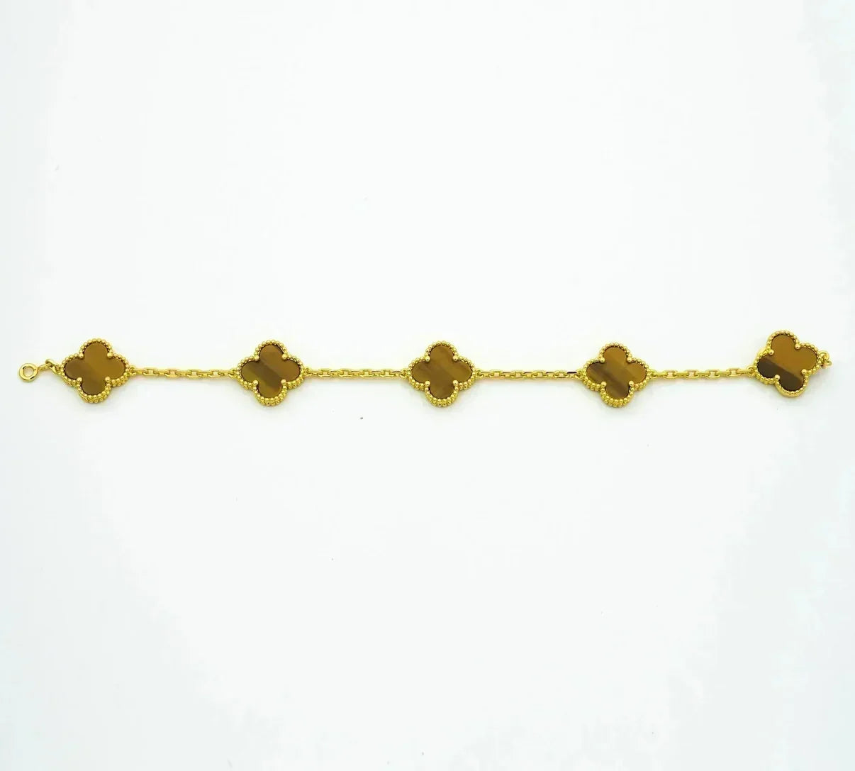 [Lume Jewelry]New  CLOVER 5 MOTIFS TIGER EYE BRACELET COLLECTION