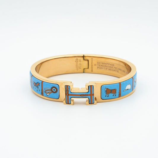 ¡®Lume Jewelry¡¯H PINK GOLD BRACELET BLUE CERAMIC