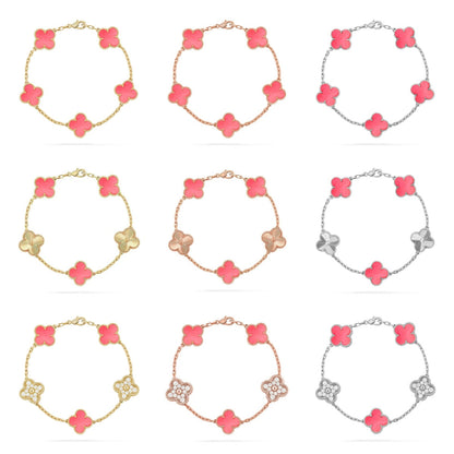 [Lume Jewelry]New  CLOVER 5 MOTIFS  PINK MOP BRACELET COLLECTION