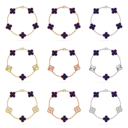 [Lume Jewelry]New CLOVER 5 MOTIF PURPLE STRIPES BRACELET COLLECTION