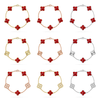 [Lume Jewelry]New CLOVER 5 MOTIF RED PATTERN BRACELET COLLECTION