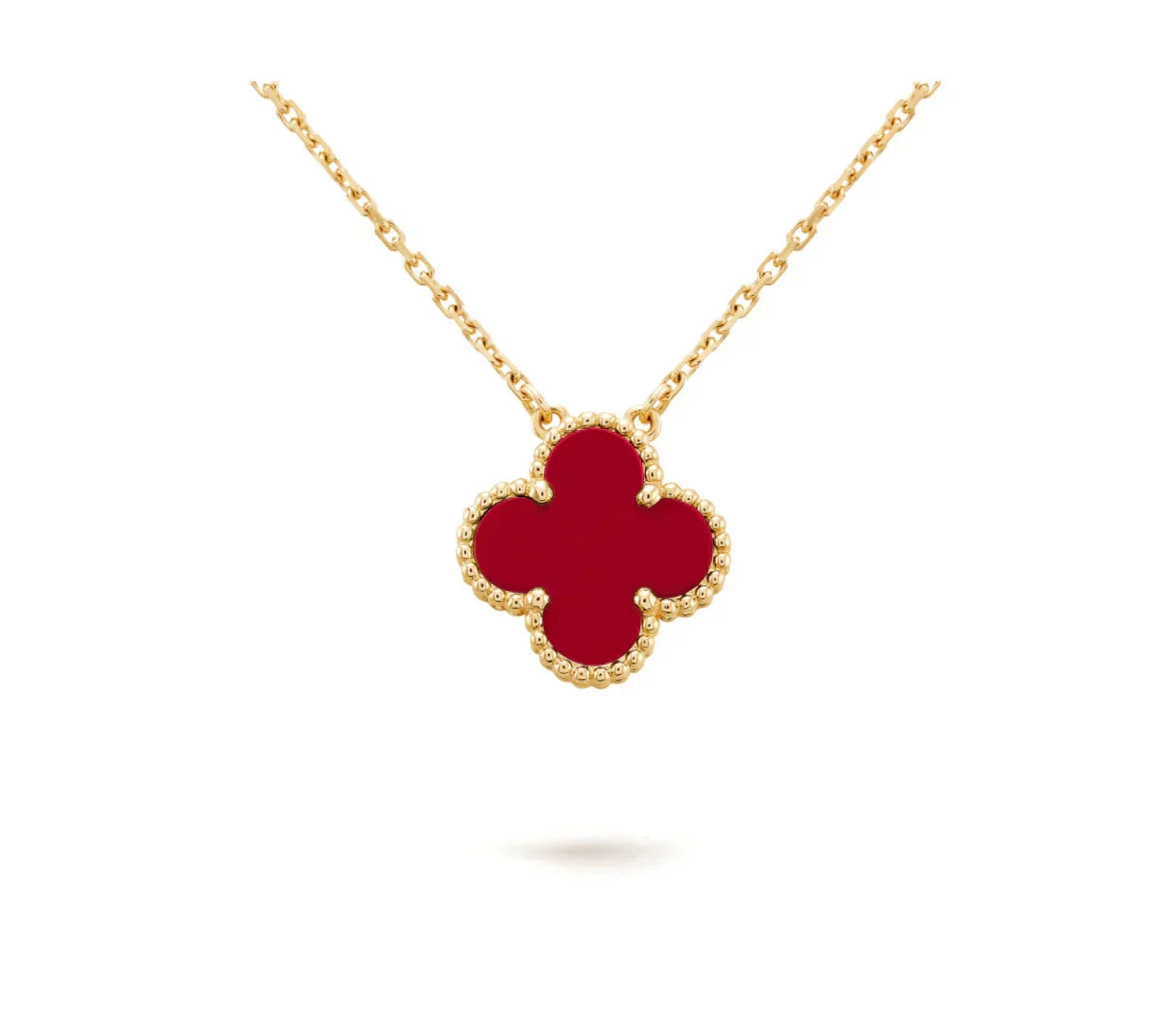 ¡®Lume Jewelry¡¯CLOVER 15MM CARNELIAN SINGLE FLOWER NECKLACE