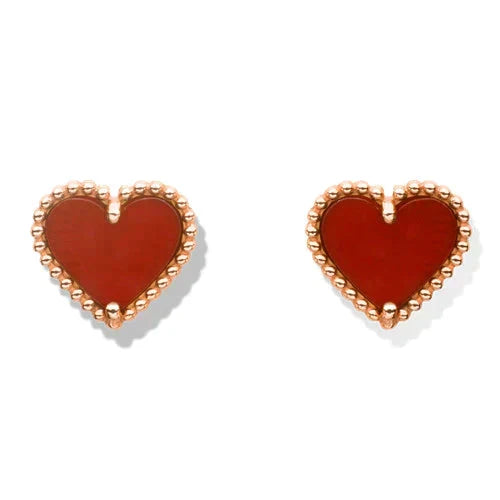 ¡®Lume Jewelry¡¯HEART CARNELIAN STUD EARRINGS