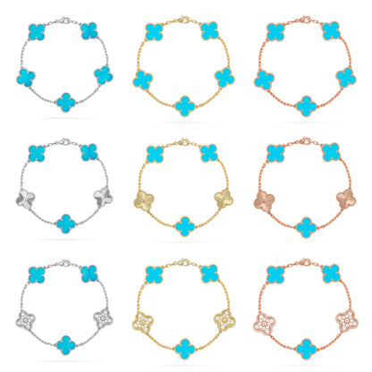 [Lume Jewelry]New  CLOVER 5 MOTIF TURQUOISE BRACELET COLLECTION