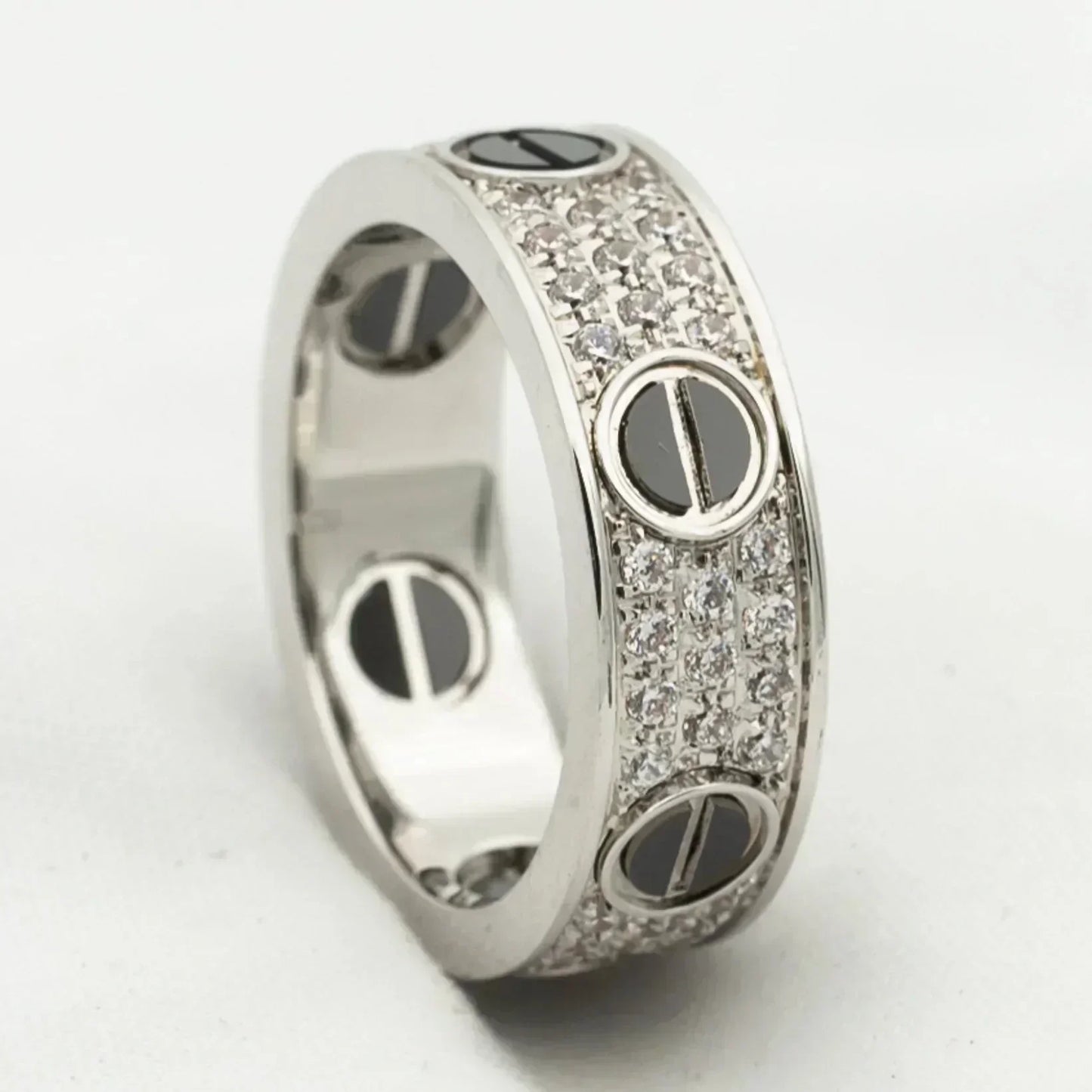 ¡®Lume Jewelry¡¯LOVE RING 5.5MM DIAMONDS PAVED CERAMIC