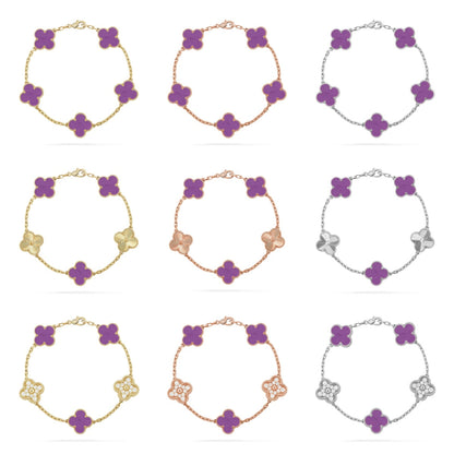 [Lume Jewelry]New  CLOVER 5 MOTIF VIOLET BRACELET COLLECTION