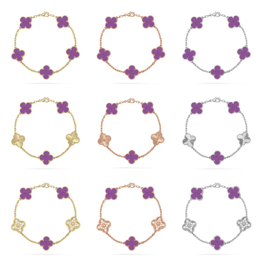 [Lume Jewelry]New  CLOVER 5 MOTIF VIOLET BRACELET COLLECTION
